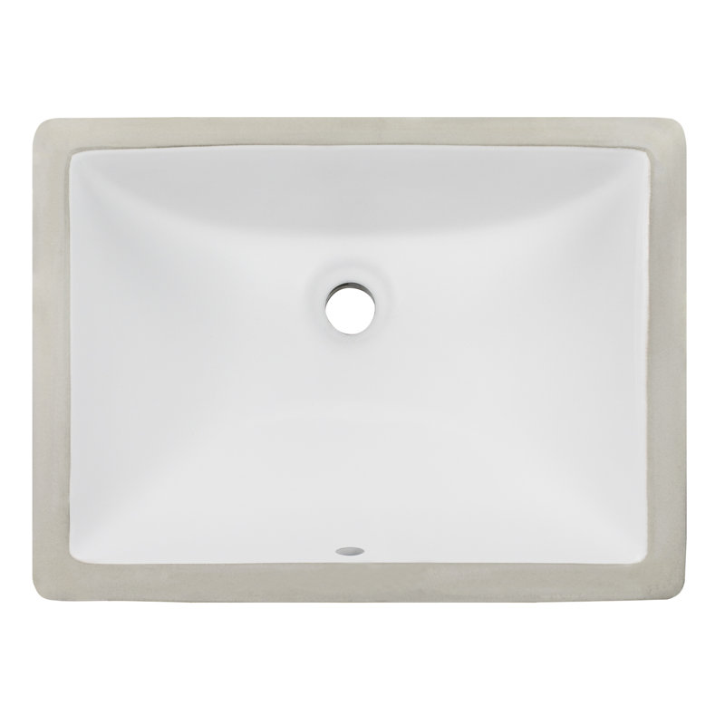 Ticor Sinks Belfast Series 12.75'' Ceramic Rectangular Undermount Bathroom Sink with Overflow